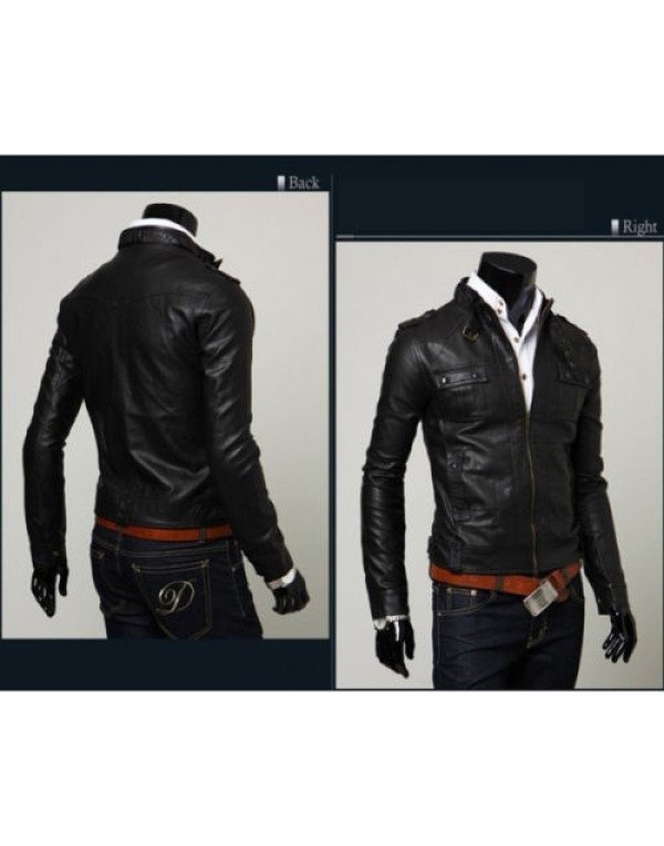 HugMe.fashion Genuine Leather Jacket for Men Biker  Motorcycle Slim Fit JK92